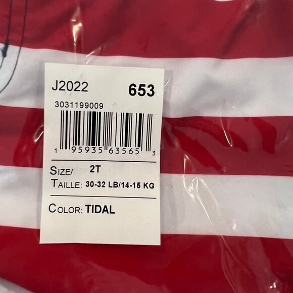 NWT Gymboree Boys Red, White & Blue American Flag Swim Shorts/suit - Picture 6 of 11